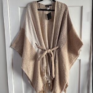 Marc New York Knit Poncho with Belt (One Size)